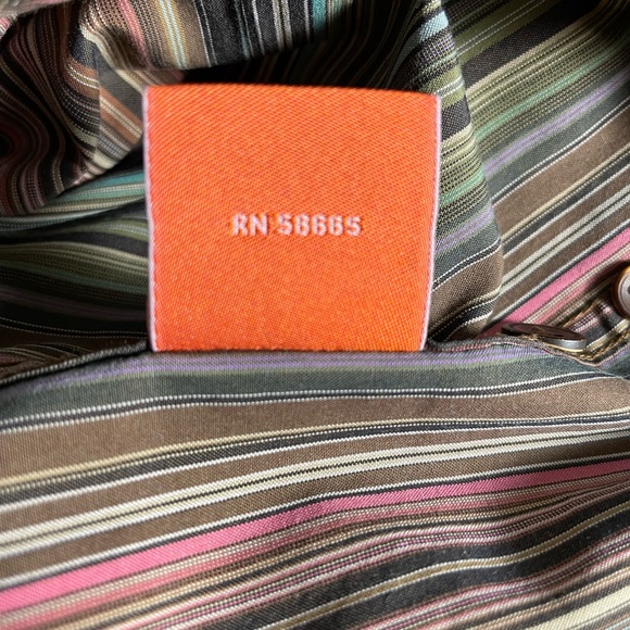 Faconnable Shirt Men Pinstripe Long Sleeve Button Down Multicolor Size XL - Picture 8 of 9